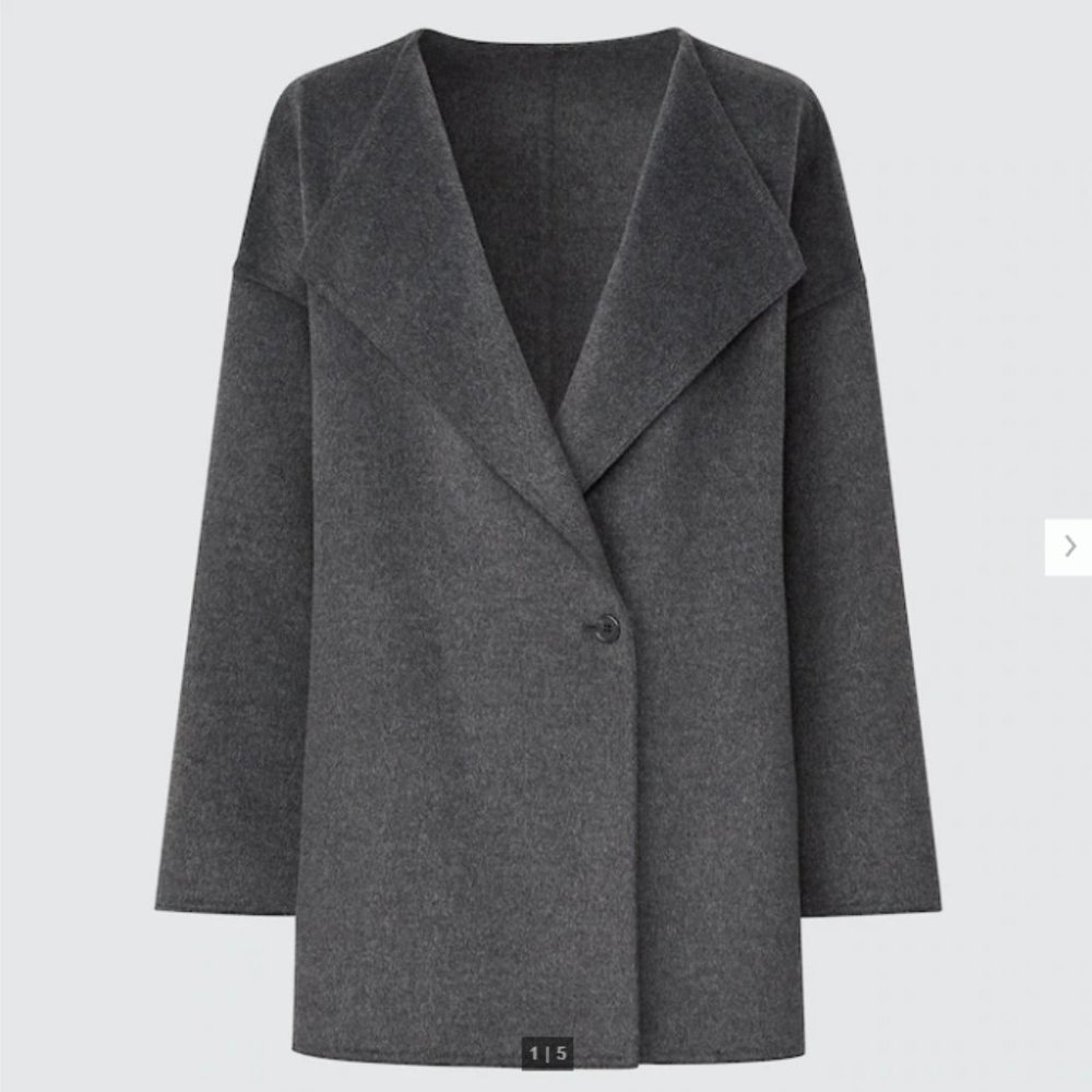 Uniqlo - Double Face Oversized Short Coat (Wool Blend)